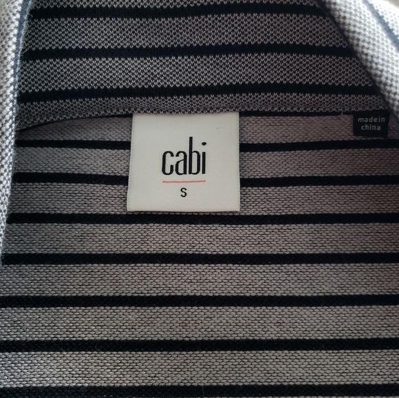 CABI Style #5474 Blue Dappled Striped Car Coat, Size S - Picture 8 of 9